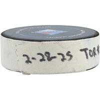 Matthew Knies, rondelle de but utilisée par les Maple Leafs de Toronto contre les Rangers de New York le 28 février 2025