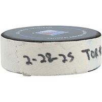 Matthew Knies, rondelle de but utilisée par les Maple Leafs de Toronto contre les Rangers de New York le 28 février 2025