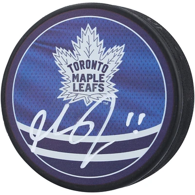 Max Domi Toronto Maple Leafs Autographed Reverse Retro Hockey Puck 
