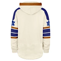 Men's '47  Cream Toronto Maple Leafs Old Time Hockey Lace-Up Pullover Hoodie