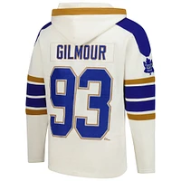 V111020 Cagoules de Hockey pour hommes avec lacets marque Doug Gilmour 47 Old Time SWTMENNUM HP509PMWHVT660673CL #4