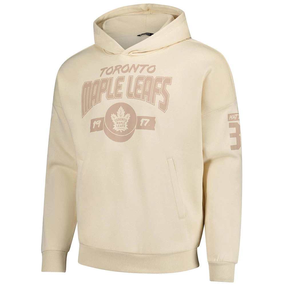 Men's Levelwear Auston Matthews Khaki Toronto Maple Leafs Name & Number Pullover Hoodie