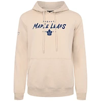 Men's Levelwear  Cream Toronto Maple Leafs Scratched Podium Pullover Hoodie