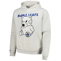 Sweat à capuche en peluche pour homme Mitchell & Ness Oatmeal Toronto Maple Leafs