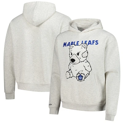 Sweat à capuche en peluche pour homme Mitchell & Ness Oatmeal Toronto Maple Leafs