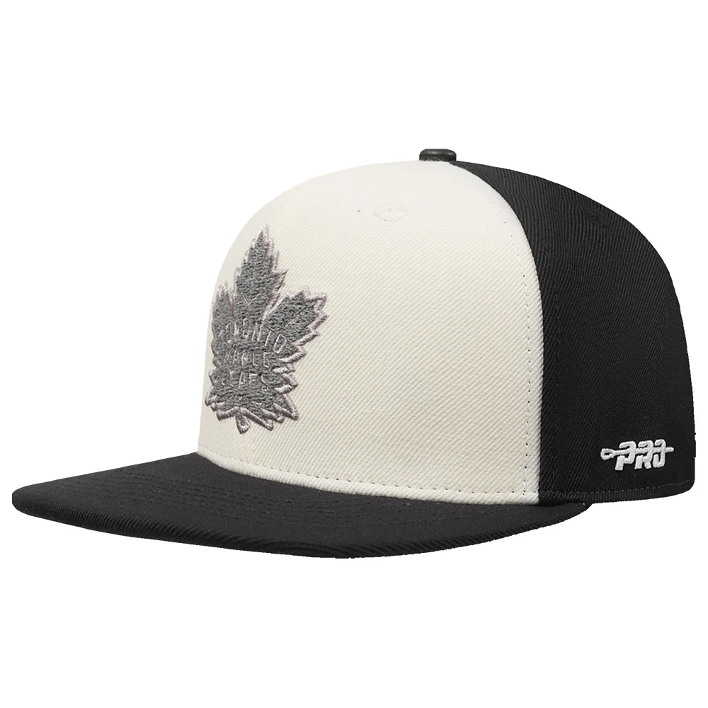 Men's Pro Standard  Cream Toronto Maple Leafs French Terry Snapback Hat