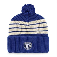 Bonnet en tricot à revers avec pompon pour homme des Maple Leafs de Toronto Old Time Hockey Barn bleu '47