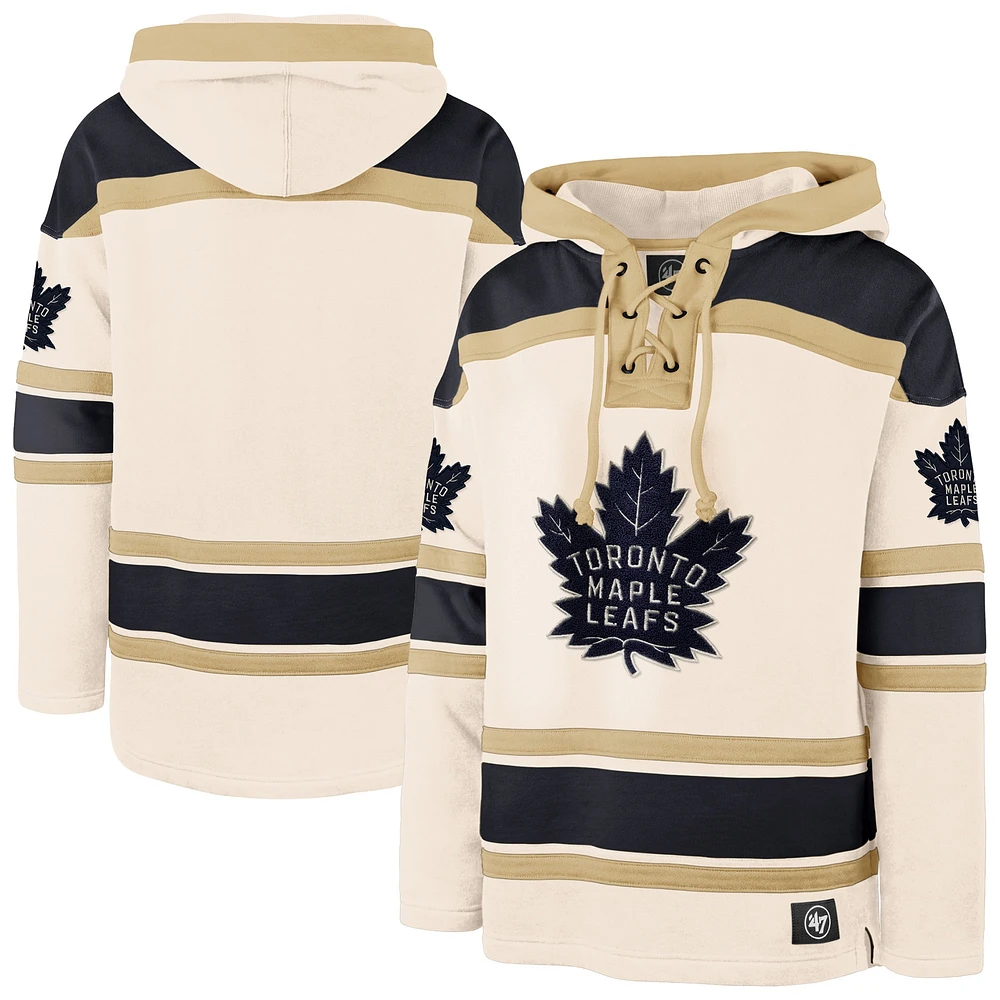 Men's '47  Cream Toronto Maple Leafs Superior Lacer Pullover Hoodie