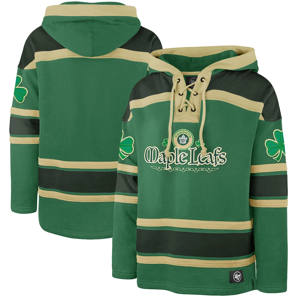 Sweat à capuche McLucky Superior Lacer pour homme '47 Kelly Green Toronto Maple Leafs St. Patrick's Day