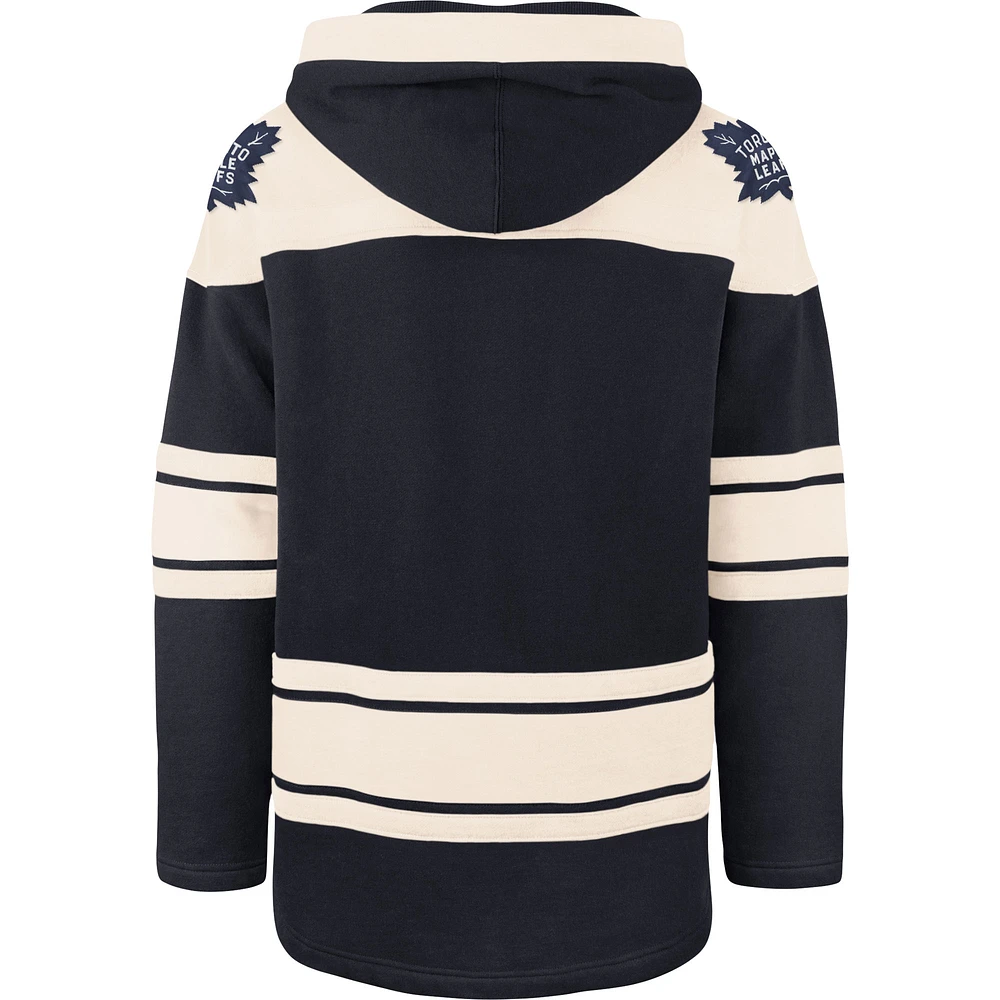 Chandail à capuchon supérieur Lacer des Maple Leafs de Toronto '47 bleu marine/crème pour homme