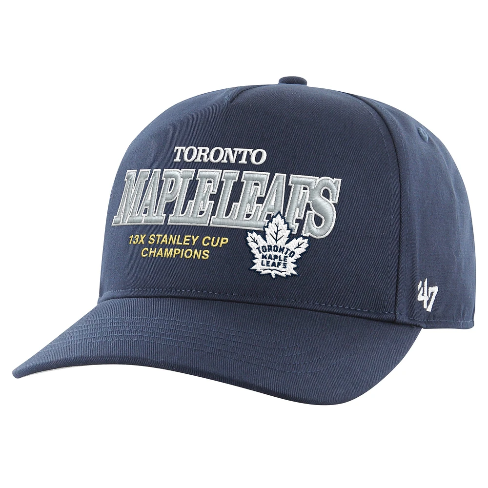 Casquette réglable avec attelage de boîte de pénalité des champions de la Coupe Stanley 13X des Maple Leafs de Toronto '47 bleu marine pour hommes