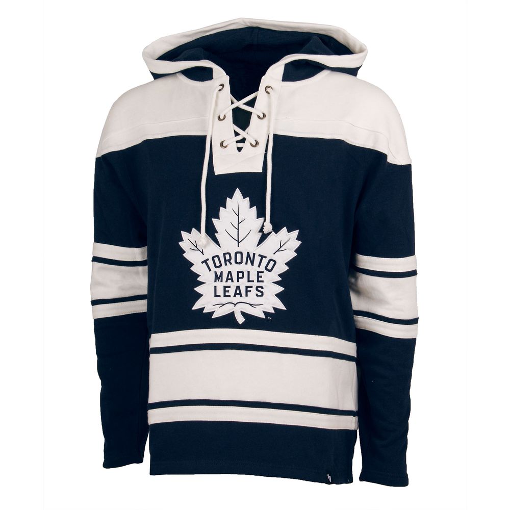 Men's '47 Navy Toronto Maple Leafs Lacer Fleece - Pullover Hoodie