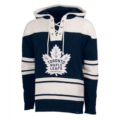 Men's '47 Navy Toronto Maple Leafs Lacer Fleece - Pullover Hoodie