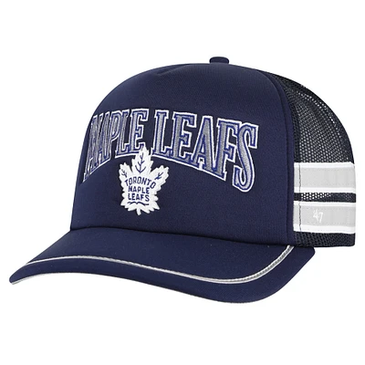 Casquette de camionneur snapback à rayures latérales '47 des Maple Leafs de Toronto pour hommes, bleu marine