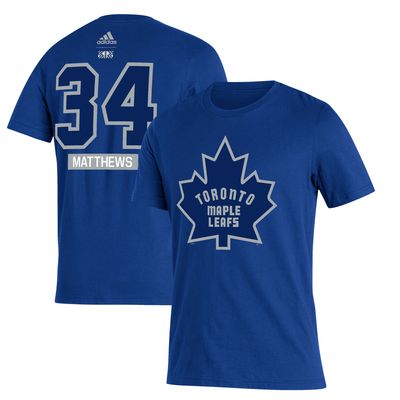 Men's adidas Auston Matthews Royal Toronto Maple Leafs 2020/21 - Reverse Retro Name & Number T-Shirt