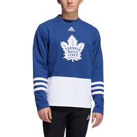 Men's adidas Blue/White Toronto Maple Leafs Patch Primegreen AEROREADY - Pullover Sweater