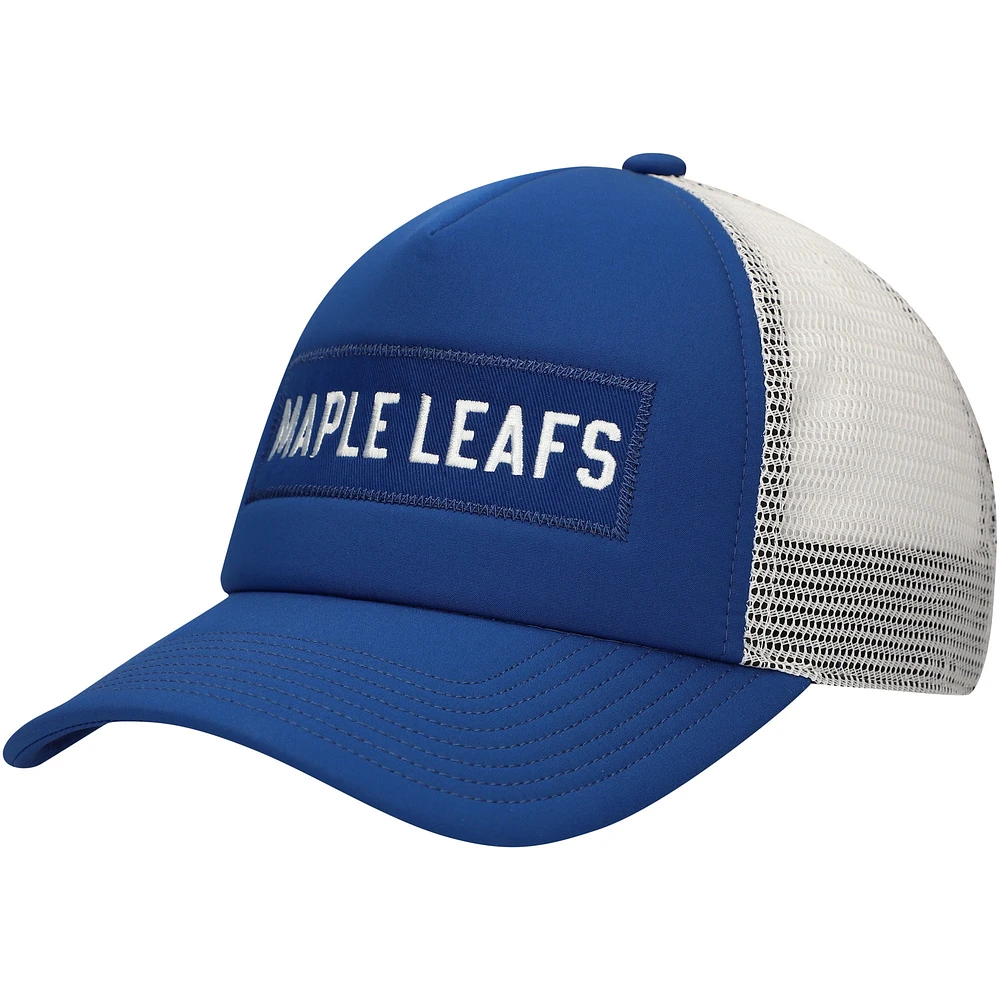 Men's adidas Blue/White Toronto Maple Leafs Team Plate Trucker Snapback Hat