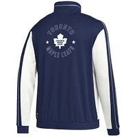 Veste à demi-zip adidas bleue pour hommes des Maple Leafs de Toronto