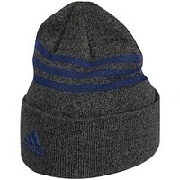 Men's adidas Charcoal Toronto Maple Leafs Three Stripe - Cuffed Knit Hat