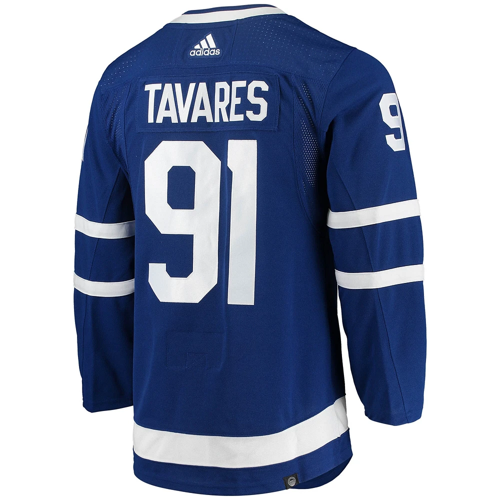 Maillot adidas John Tavares bleu authentique domicile Toronto Maple Leafs Primegreen pour homme