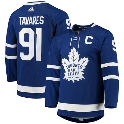 Maillot adidas John Tavares bleu authentique domicile Toronto Maple Leafs Primegreen pour homme