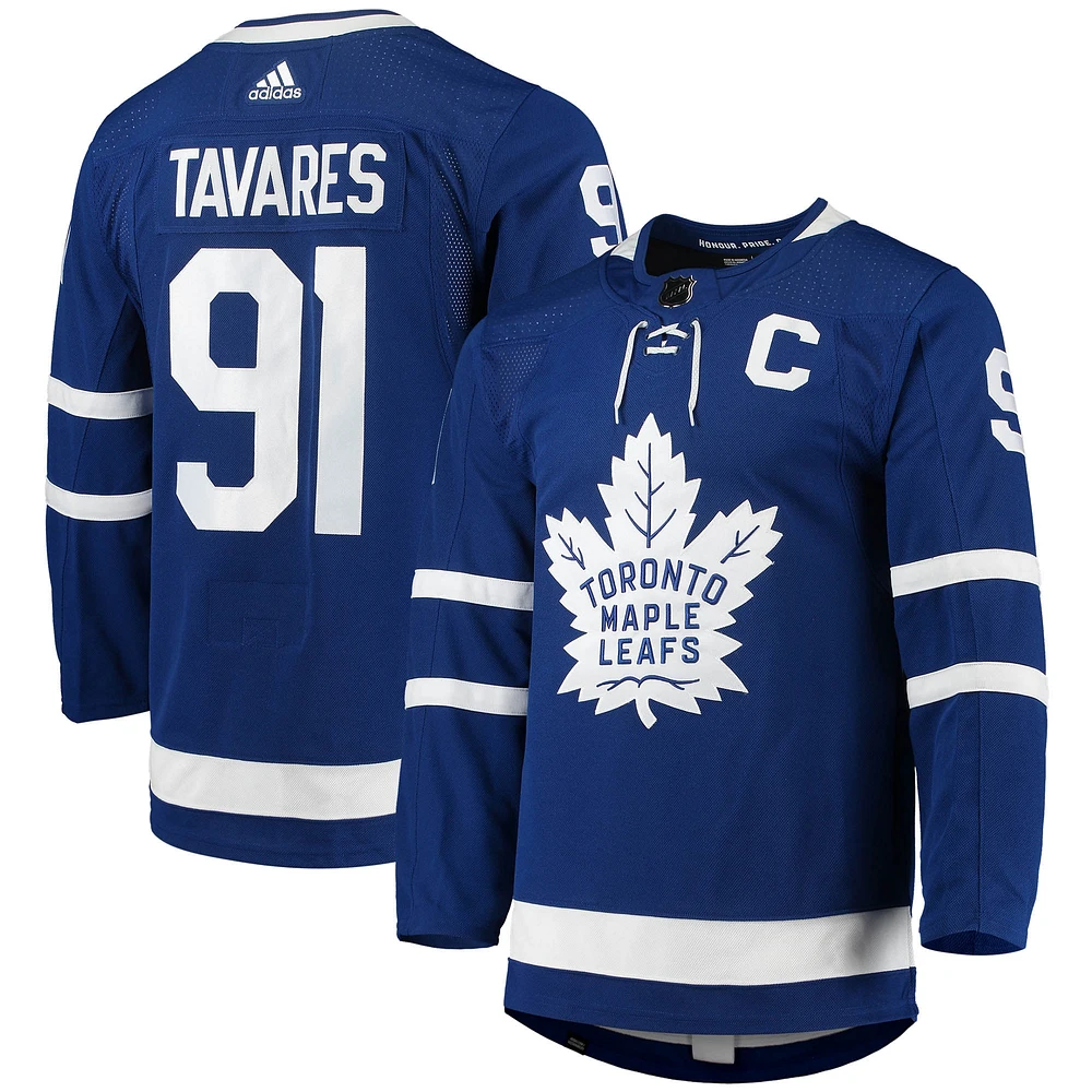 Maillot de joueur authentique adidas John Tavares des Maple Leafs Toronto domicile Primegreen pour hommes, bleu