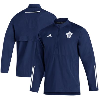 Men's adidas Navy Toronto Maple Leafs Woven - Quarter-Zip Jacket