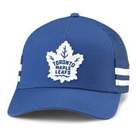 Casquette ajustable de camionneur à rayures HotFoot Stripes des Maple Leafs de Toronto, bleu American Needle pour hommes