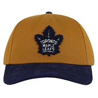 Casquette ajustable Burnett pour homme, couleur brun/bleu, des Maple Leafs de Toronto