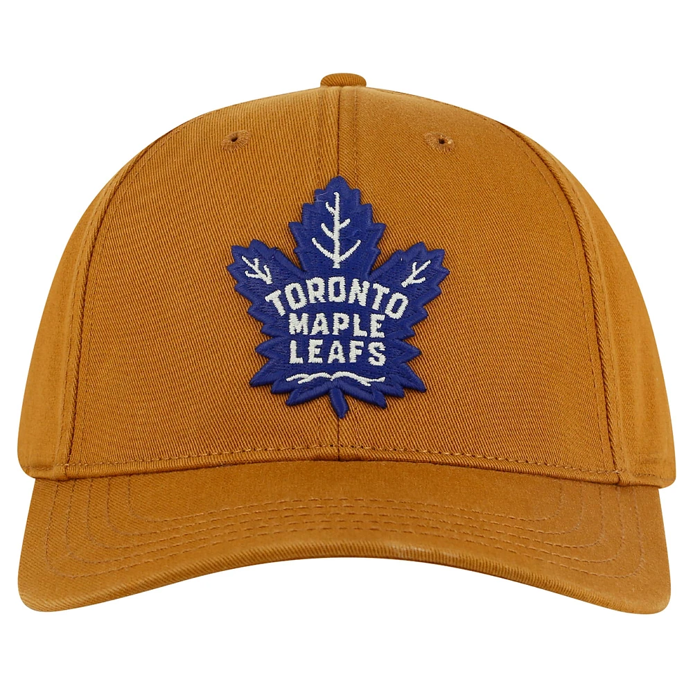 Casquette ajustable en sergé délavé Hepcat pour homme, couleur brun clair, des Maple Leafs de Toronto