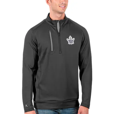 Toronto Maple Leafs Antigua Big & Tall Generation Quarter-Zip Pullover Jacket - Charcoal/Silver
