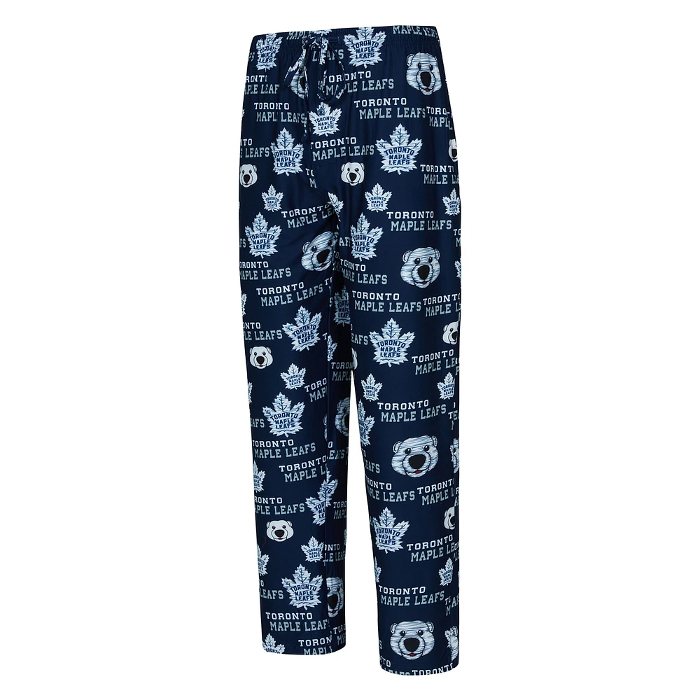 Pantalon en tricot à imprimé intégral Toronto Maple Leafs bleu Concepts Sport pour hommes