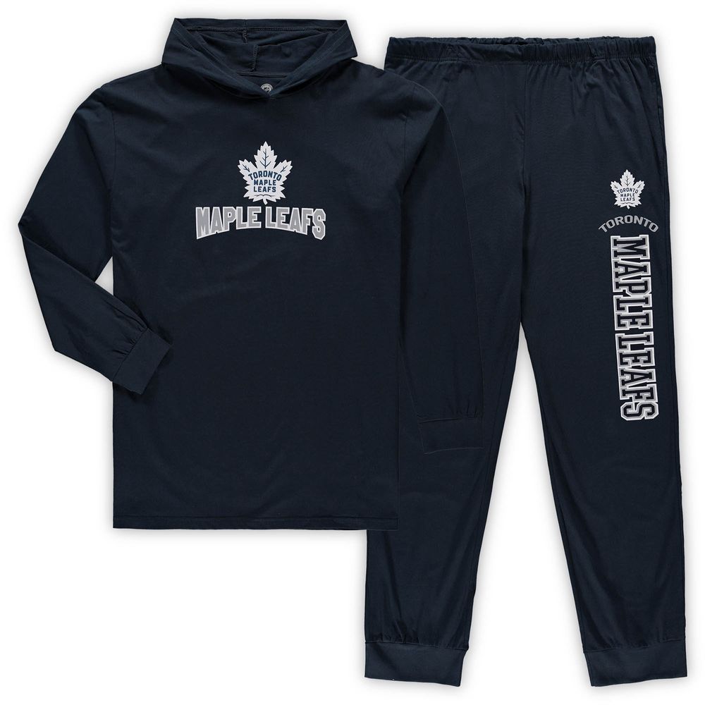 Men's Concepts Sport Navy Toronto Maple Leafs Big & Tall Pullover Hoodie Joggers Sleep Set