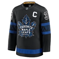 Maillot de capitaine alternatif noir Auston Matthews des Maple Leafs Toronto pour hommes Fanatics