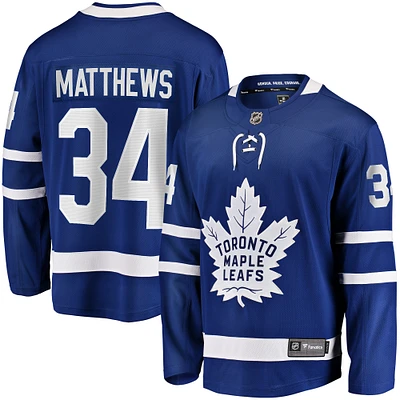 Maillot Breakaway à domicile des Maple Leafs de Toronto Fanatics Auston Matthews pour hommes, bleu