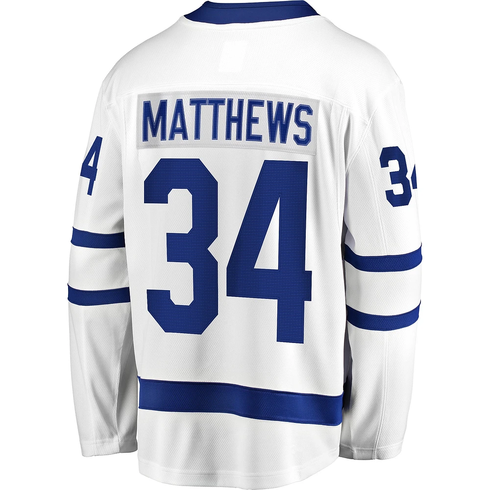 Maillot de joueur échappé Premier Breakaway des Maple Leafs Toronto Fanatics Auston Matthews blanc pour hommes