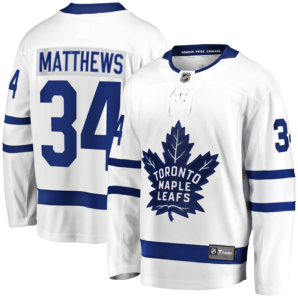 Maillot de joueur échappé Premier Breakaway des Maple Leafs Toronto Fanatics Auston Matthews blanc pour hommes