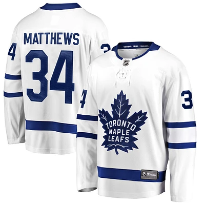 Fanatiques masculins de marque Auston Matthews White Toronto Maple Leafs Breakaway - Maillot joueur