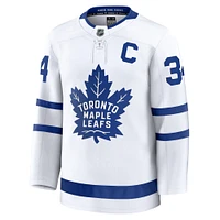 Men's Fanatics Auston Matthews White Toronto Maple Leafs Captain Patch Away Premium Jersey