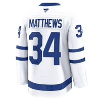 Men's Fanatics Auston Matthews White Toronto Maple Leafs Captain Patch Away Premium Jersey