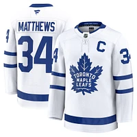 Men's Fanatics Auston Matthews White Toronto Maple Leafs Captain Patch Away Premium Jersey