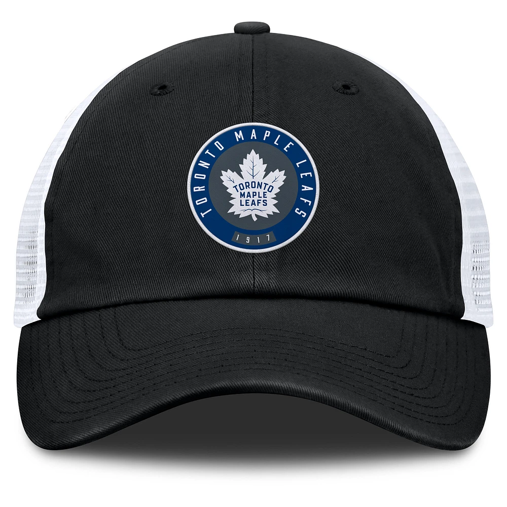 Men's Fanatics  Black/Gray Toronto Maple Leafs Averie Trucker Adjustable Hat