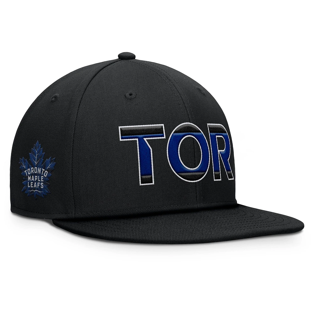 Men's Fanatics Black Toronto Maple Leafs Authentic Pro Alternate Jersey Snapback Hat