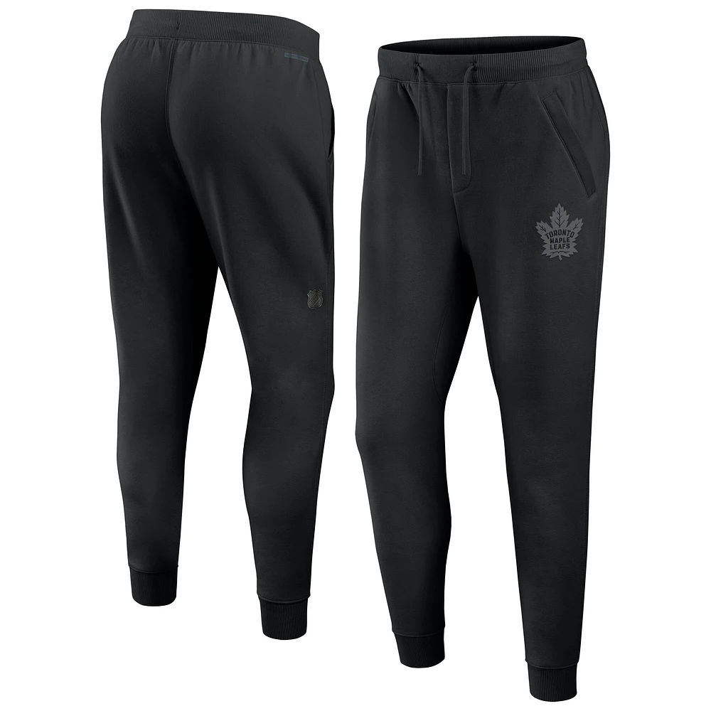 Pantalon de survêtement en molleton authentique Pro Road noir Toronto Maple Leafs Fanatics pour homme