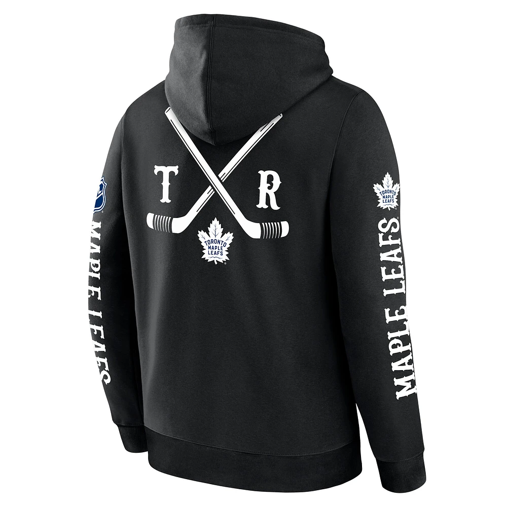 Men's Fanatics Black Toronto Maple Leafs Big City Legacy Fleece Pullover Hoodie