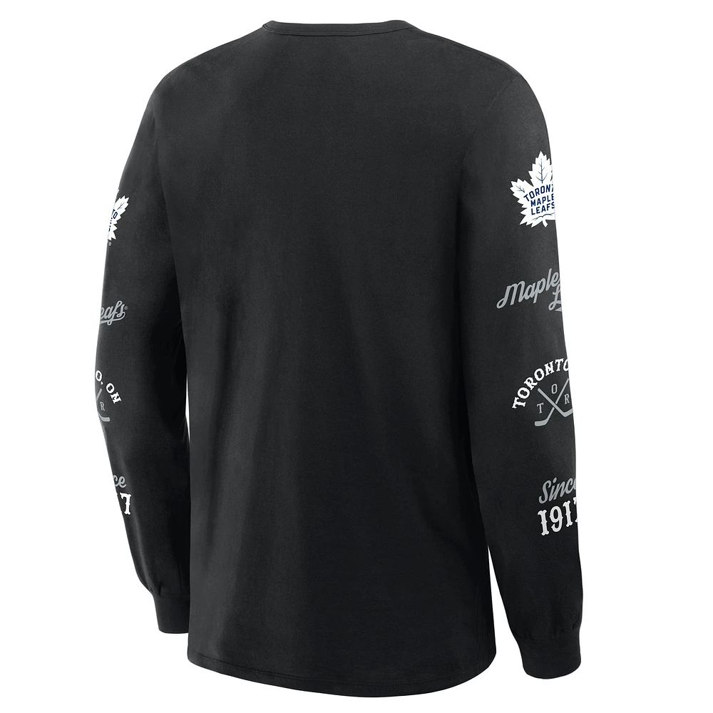 Men's Fanatics Black Toronto Maple Leafs Boxed Legacy Long Sleeve T-Shirt