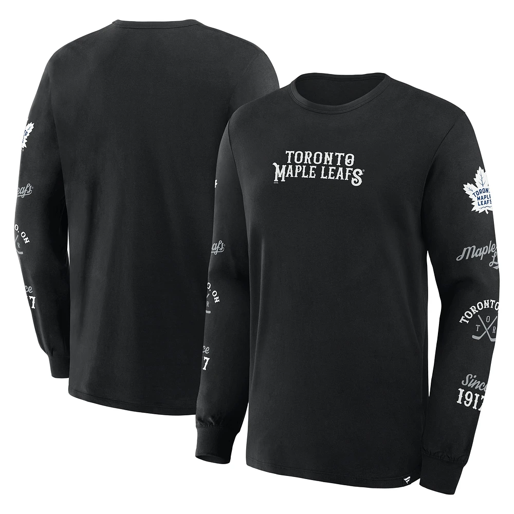 Men's Fanatics Black Toronto Maple Leafs Boxed Legacy Long Sleeve T-Shirt