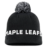 Men's Fanatics Black Toronto Maple Leafs High Stick Cuffed Knit Hat with Pom