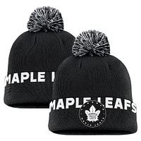 Men's Fanatics Black Toronto Maple Leafs High Stick Cuffed Knit Hat with Pom