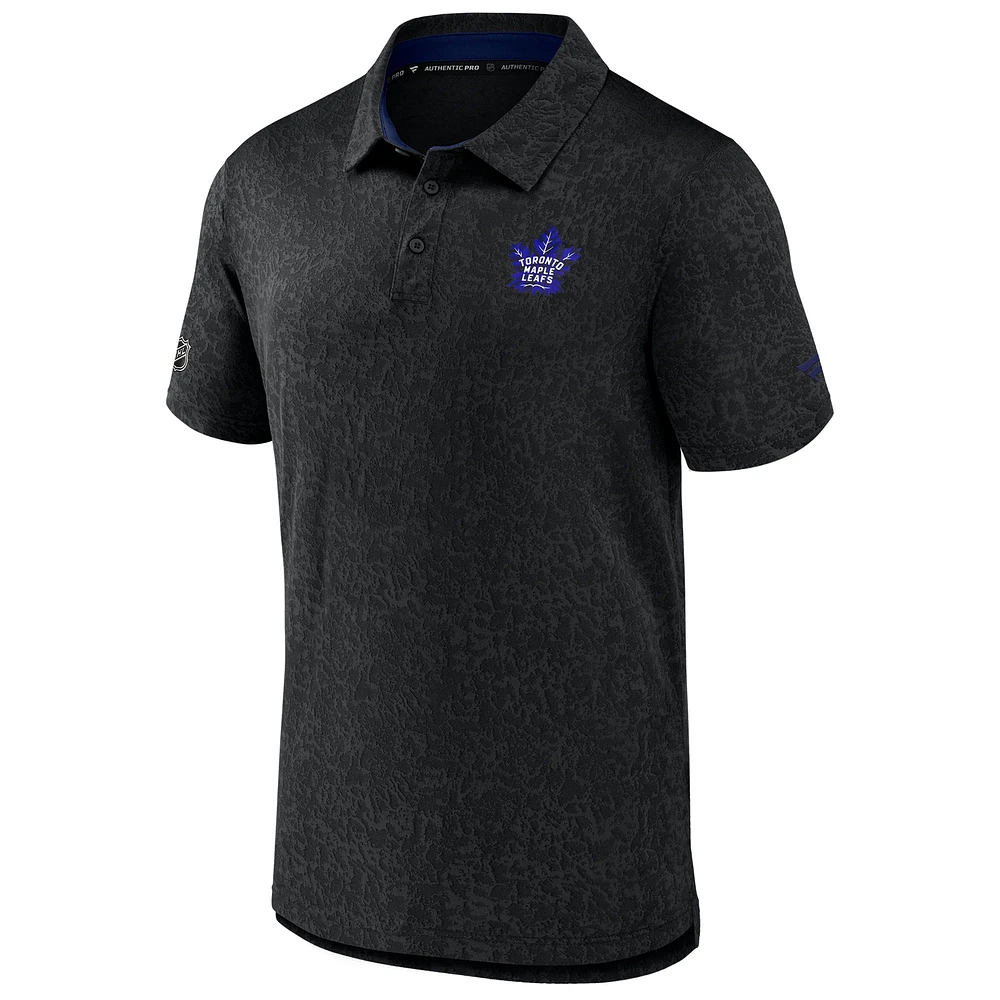 Men's Fanatics  Black Toronto Maple Leafs Jacquard Polo
